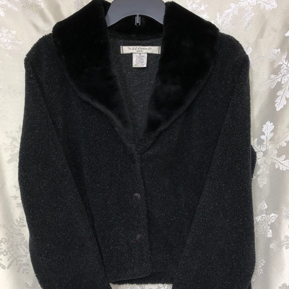 BC CLOTHING COMPANY PETlTE FLEECE DRESS JACKET WITH FAUX FUR COLLAR - Picture 5 of 11